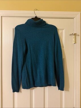 Charter Club Women’s Teal Turtleneck Cashmere  Sweater - Classic Cozy Knit